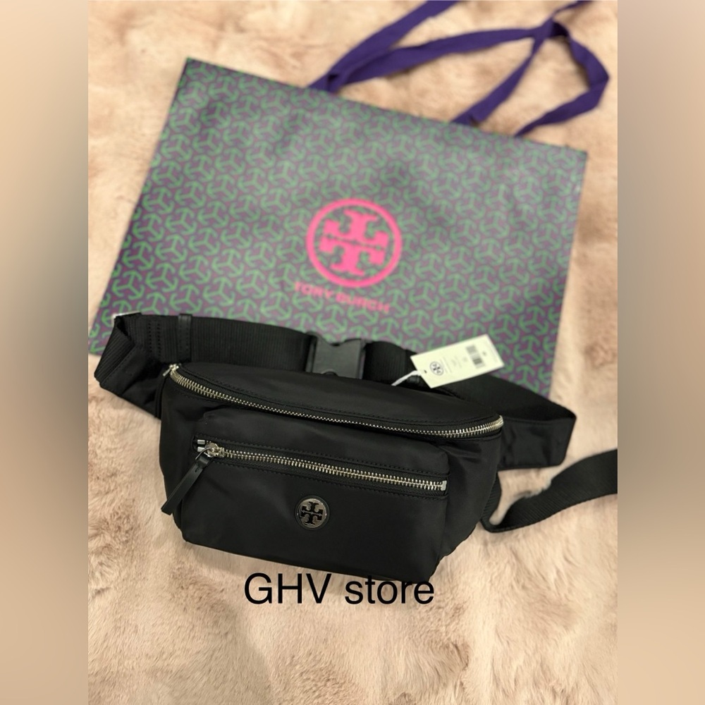Tory Burch Black Nylon Belt Bag